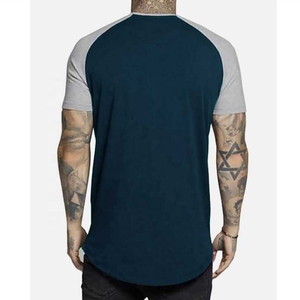 ผ้าฝ้าย 95% 5% อีลาสเทนทําเอง Raglan แขนเสื้อออกกําลังกายยิมสวมเสื้อยืดผู้ชาย - Product Image 4