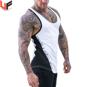 Camiseta sin mangas de gimnasio personalizada para hombre 95% algodón 5% Spandex camiseta interior elástica para Fitness culturismo entrenamiento cruzado - Product Image 5