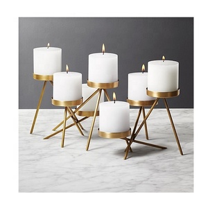 Portavelas decorativo de luz en T con vidrio votivo, diseño único de lujo para sala de estar - Product Image 5