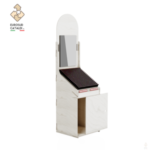 Espositore in legno di qualità produzione EUROSUD CATALDI Made in Italy in betulla altezza 193 cm per negozi di bellezza. - Product Image 4