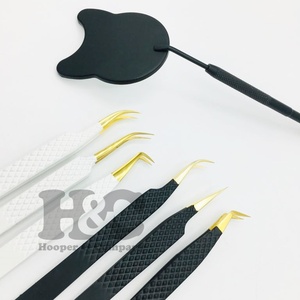 Pinzas de extensión de pestañas, oferta de logotipo personalizado, pinzas de volumen de salón de belleza de acero inoxidable, visón sostenible puntiagudo - Product Image 6