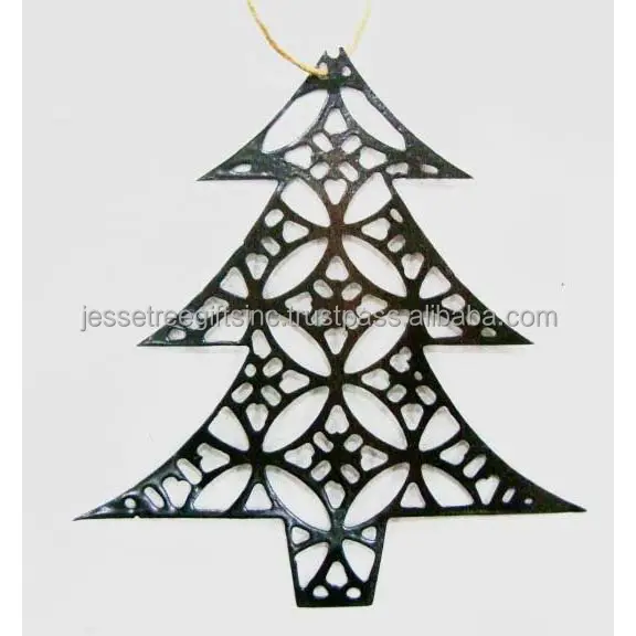 Arbre suspendu de Noël en tôle avec revêtement en poudre noire de bonne qualité pour la décoration de la maison