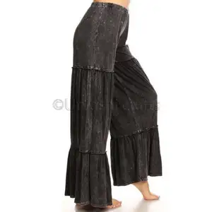 Женские бархатные широкие брюки, повседневные широкие брюки с высокой талией и эластичным низом, 2020