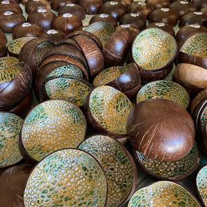 Bol ecológico para fruta, ensalada, fideos, arroz, decoración artesanal, cuenco de cáscara de coco, 100% - Product Image 2