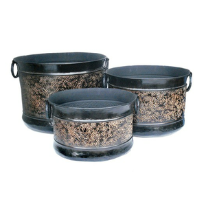 Amz — planteur métallique pour plantes, pot de fleurs en acier fer galvanisé, plantation en seau - Product Image 1