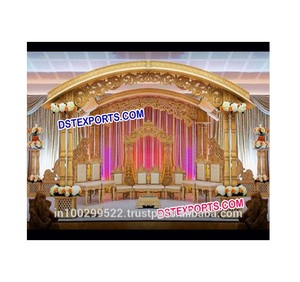 Mandap de Madera Tallada de Doble Pilar para Bodas, Diseño Nuevo, Mandaps para Bodas en Massachusetts - Product Image 1