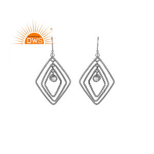 Oxidized 925 Sterling <b>Silver</b> Handmade Women's Necklaces Jewelry Natural White <b>Pearl</b> Gemstone Dangle <b>Earrings</b> Jewelry Supplier - Product Image 1