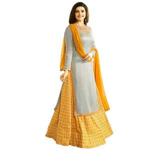 ชุดแต่งงานสวยงามน่าหลงใหล ราคาขายส่ง เสื้อผ้าชาติพันธุ์ เลเฮนกา โจลี ดูปัตตา ผ้าจอร์เจตต์ งานปักไหม - Product Image 2