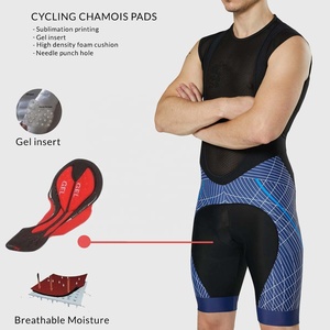 Mens Cycling <b>3</b>/4 Bib Tights Cool max Padded cycling tights Bib Shorts Bike Pants Men's Progel Plus Bib Shorts, Black, XL - Product Image 5