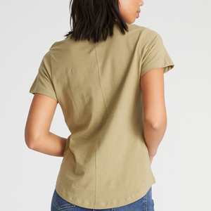 เสื้อยืดเจอร์ซีย์ผ้าฝ้าย 100% ดีไซน์สั่งทำพิเศษสำหรับผู้หญิง คอลเลคชั่นฤดูร้อนปี 2026 - Product Image 4