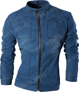 Chaqueta vaquera ajustada personalizada para hombre, chaqueta vaquera informal con capucha extraíble - Product Image 5