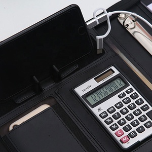Máy Tính Bảng A4 A3 Kích Thước Giấy PU Da Padfolio Danh Mục Đầu Tư 3 O Ring Chất Kết Dính Tập Tin Thư Mục Với Dây Kéo Ngân Hàng Điện - Product Image 4