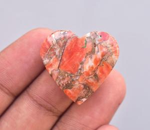 Arizona Turquoise Heart Cabochon Wholesale Turquoise Heart Shape Gemstone Sponge Coral With Copper Turquoise Heart Cabochon - Product Image 1