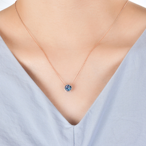 S925 nueva alejandrita Arco Iris piedra preciosa Real chapado en oro amatista redondo Halo colgante collar para mujer Destiny joyería - Product Image 2