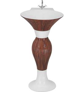 Recién llegado, diseño de bajo precio, artículos sanitarios de cerámica, lavabo 10001 Con pedestal de 450x525mm para resistencia al agua. - Product Image 1