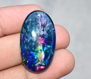 Ammolita azul de cuarzo sintética, GEMA de ammolita azul de cuarzo sintética - Product Image 2