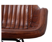 Chaise de salle à manger industrielle en métal véritable, style vintage, couleur naturelle/marron, AKKU ART AKM-030, pour restaurant, hôtel, cuisine et usage domestique