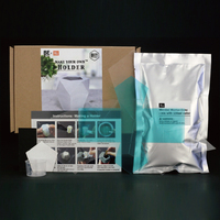 Kit de pot de fleurs en béton moderne à faire soi-même, forme géométrique, jardinière pour bureau, design minimaliste, finition durable non enduite