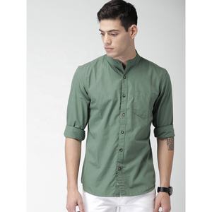 Men's Designer Solid <b>Buttons</b> Stand Three-Quarter Plus Size Anti-Wrinkle Breathable <b>Shirt</b> High Quality 100% Cotton Quick Dry - Product Image 6