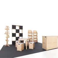 Stand d'exposition modulaire Esposit, personnalisable, en bois, incurvé, rectangulaire, carré, pour salon professionnel, modèle SHE-049-001