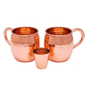 Tazas de Cobre Puro Estilo Vintage Moscow Mule con Asas de Acero Inoxidable con Recubrimiento de Oro Rosa, Taza Clásica para Beber al Mejor Precio - Product Image 3