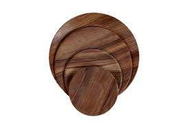 Plato de madera para restaurante, utensilios de cocina, plato de madera familiar, plato de madera redondo sólido simple para comer con los dedos a la venta - Product Image 5