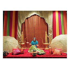 De la boda Punjabi hecho a mano Phulkari Fondo Phulkari cortinas bordadas boda comprar Phulkari boda telón de fondo cortinas - Product Image 1