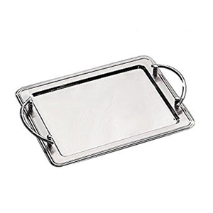 Plateau de service suspendu en acier inoxydable, plateau martelé privé, plateaux de service en métal modernes et personnalisés - Product Image 2