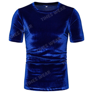 Camisetas de manga corta de terciopelo para hombre, Jersey informal ajustado de alta calidad, Tops de terciopelo - Product Image 2