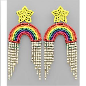 เครื่องประดับแฟชั่นเมล็ดพันธุ์ลูกปัดต่างหูหลายสีปักต่างหูที่ทำด้วยมือจากอินเดียสำหรับผู้หญิงและเด็กผู้หญิง - Product Image 3