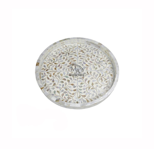 Juego de Bandejas de Servicio Personalizables de Nácar de Primera Calidad, Decoración Rústica, 6 Posavasos con Incrustaciones de Hueso, Utensilios de Cocina para Hoteles y Restaurantes - Product Image 6