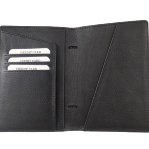 Cartera corta de cuero genuino negra delgada de estilo Vintage para hombre, borla bordada, gamuza RFID, cierre abierto antirrobo, patrón de caramelo - Product Image 1