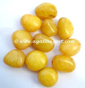 หินทัมเบิ้ลย้อมสีเหลืองสำหรับหัตถกรรมหินกึ่งมีค่าของอินเดีย - Product Image 4