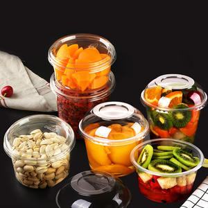 Logotipo personalizado impressão redonda barato embalar refeição tigelas para salada frutas yogurte milkshake tigelas com tampa - Product Image 2