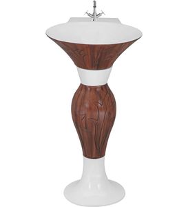 Intérieur Extérieur Premier Choix Céramique Sanitaire 10005 Lavabo Avec Piédestal 450x525mm pour usage commercial. - Product Image 3