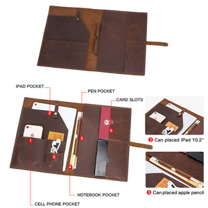 Portefeuille de voyage en cuir avec pochettes pour tablette pour documents - Product Image 3