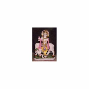 Statue Krishna en marbre blanc, Statue en marbre - Product Image 1