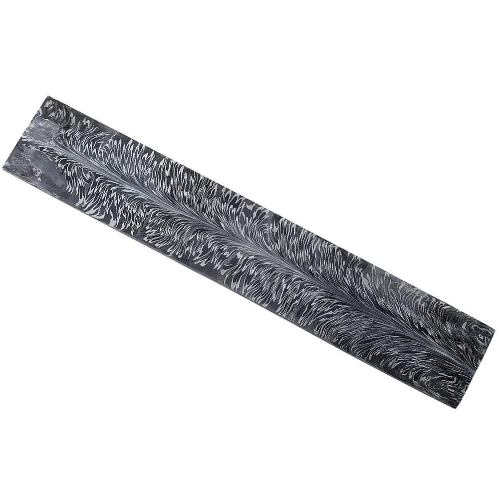 Custom Handgemaakte Damascus Staal Billet Voor Mes Maken Blanco Feather Patroon Damascus Staal Billet Bar
