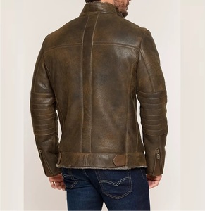 Nouveaux Arrivants 2021 Vachette Cuir fermeture éclair Hommes Casual Veste en cuir De Mode - Product Image 3