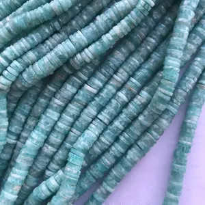 Natural Amazonite Stone Faceted Heishi Tyre Wholesale Gemstone Beads Strand Shop Now at Dealer Price at Best Price Closeout Deal