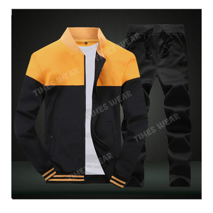 Traje deportivo completo para hombre, pantalones de chándal con cremallera de retales sudadera +, conjunto de 2 piezas, novedad - Product Image 2