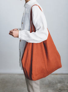 Bolso de mano de lino beige 100% personalizado con asa de cuerda Bolso de compras de hombro sostenible - Product Image 3