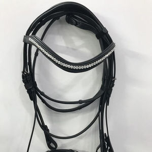 Brida de Cuero de Primera Calidad con Muserola de Caída y Riendas Antideslizantes, Equipo Ecuestre de Primera Calidad - Product Image 1