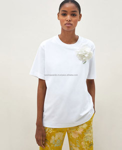 เสื้อยืดผู้หญิงคุณภาพสูง ระบายอากาศได้ดี ผลิตจากผ้าฝ้ายพรีเมียม ทรงเข้ารูป ใส่สบายสำหรับฤดูร้อน ไซส์ใหญ่พิเศษ พร้อมบริการติดป้ายคอเสื้อตามสั่ง - Product Image 1