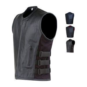 Wholesale High Quality Customized Style Casual Breathable Winter Men's <b>Leather</b> <b>Biker</b> <b>Vest</b> New Arrival - Product Image 3