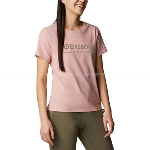 เสื้อยืดคอกลมแบบคลาสสิกสำหรับผู้หญิง,เสื้อยืดพิมพ์ลายโลโก้ที่กำหนดเองได้ทำจากผ้าฝ้าย100% สวมใส่สบายมีสไตล์ - Product Image 2