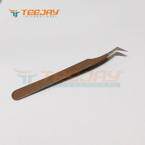 TEEJAY บูตขนตาเคลือบผงสีน้ำตาล,แหนบต่อขนตาขนาด12ซม. เครื่องมือดูแลความงามแหนบทดสอบด้วยมือ - Product Image 2