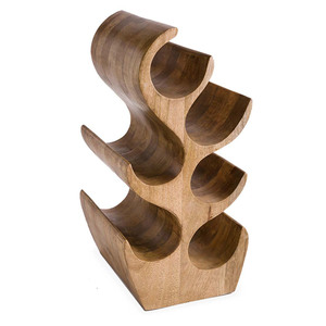 Luxuries Customized Design Acacia Wooden Wine <b>Rack</b> 6 Bottles Stand Wine Bottle Holder for <b>Bar</b> Restaurant Hotel and Home Decor - Product Image 2