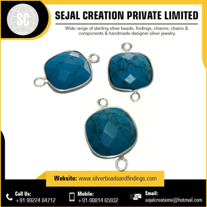 Connecteurs de pierres précieuses de lunette en argent sterling de haute qualité Sejal Creation Jewelry Findings & Components - Product Image 5