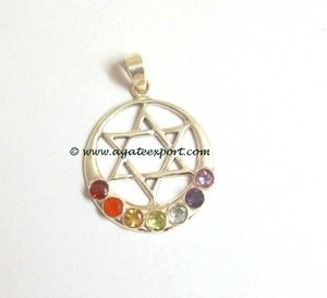 Star Faceted Cabs Chakra Pendant - Product Image 1